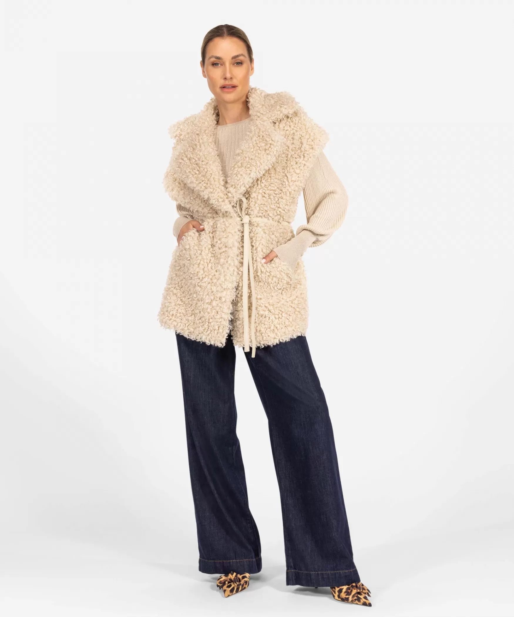 IBANA Cilka - teddy | Beige< Faux Fur | Gilet