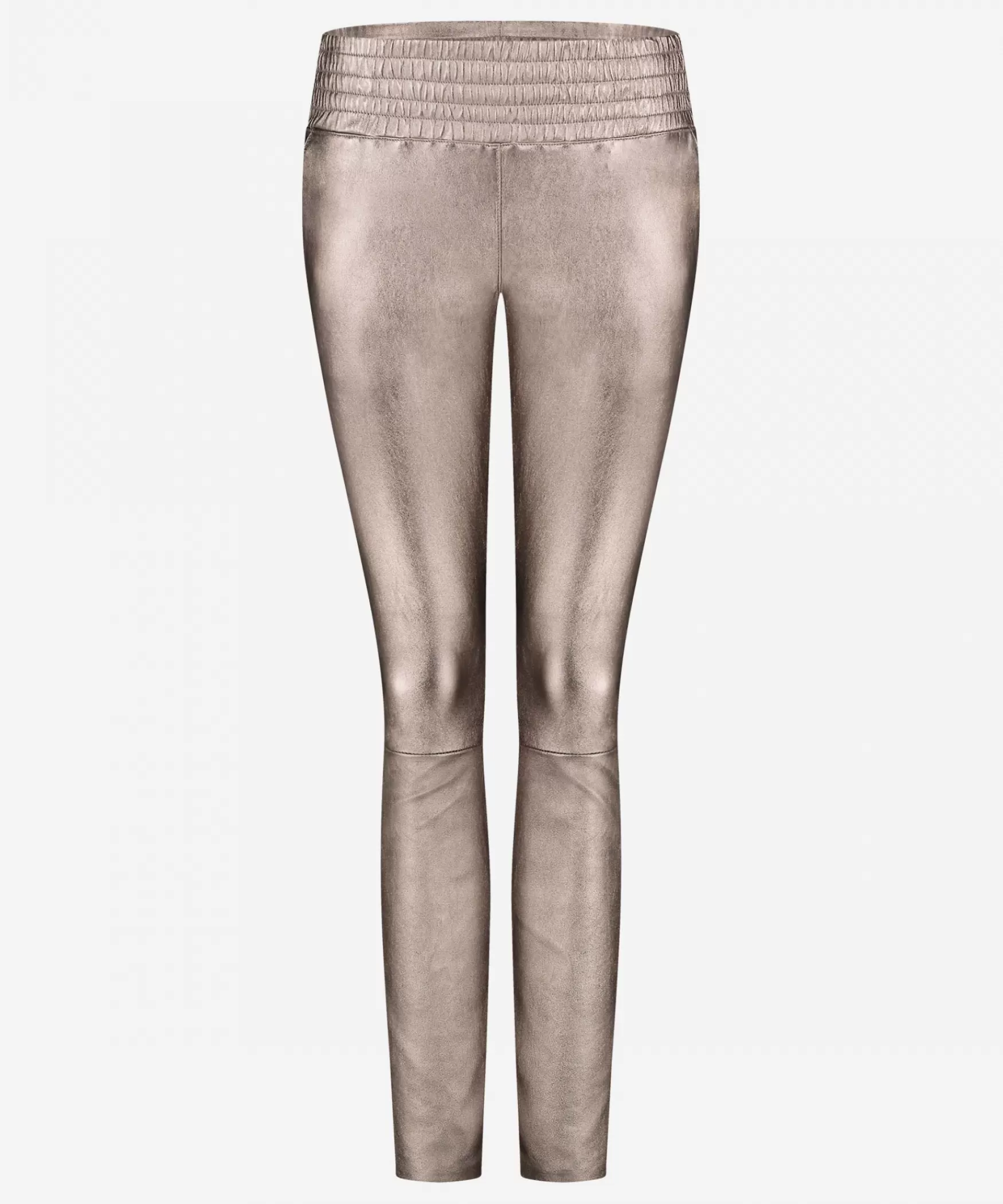 IBANA Colette Metallic | Classic Grey< Mid Waist | Leren Broeken