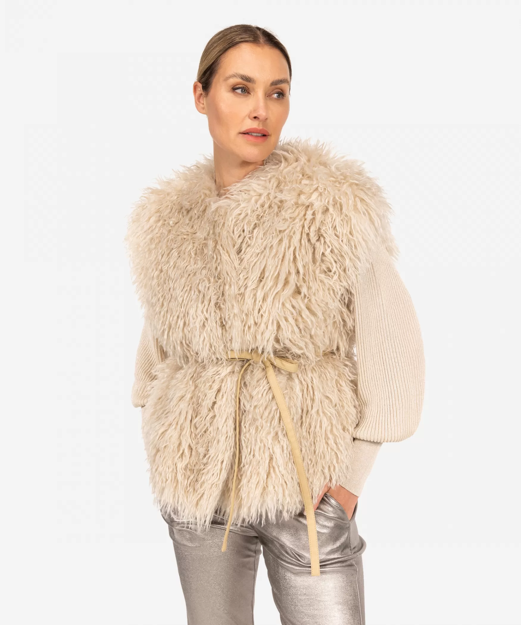 IBANA Jannes | Beige< Faux Fur | Gilet