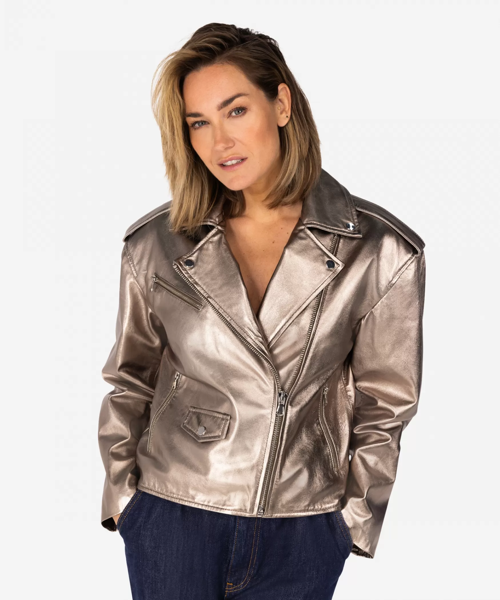 IBANA Jioya Metallic | < Leren Jassen