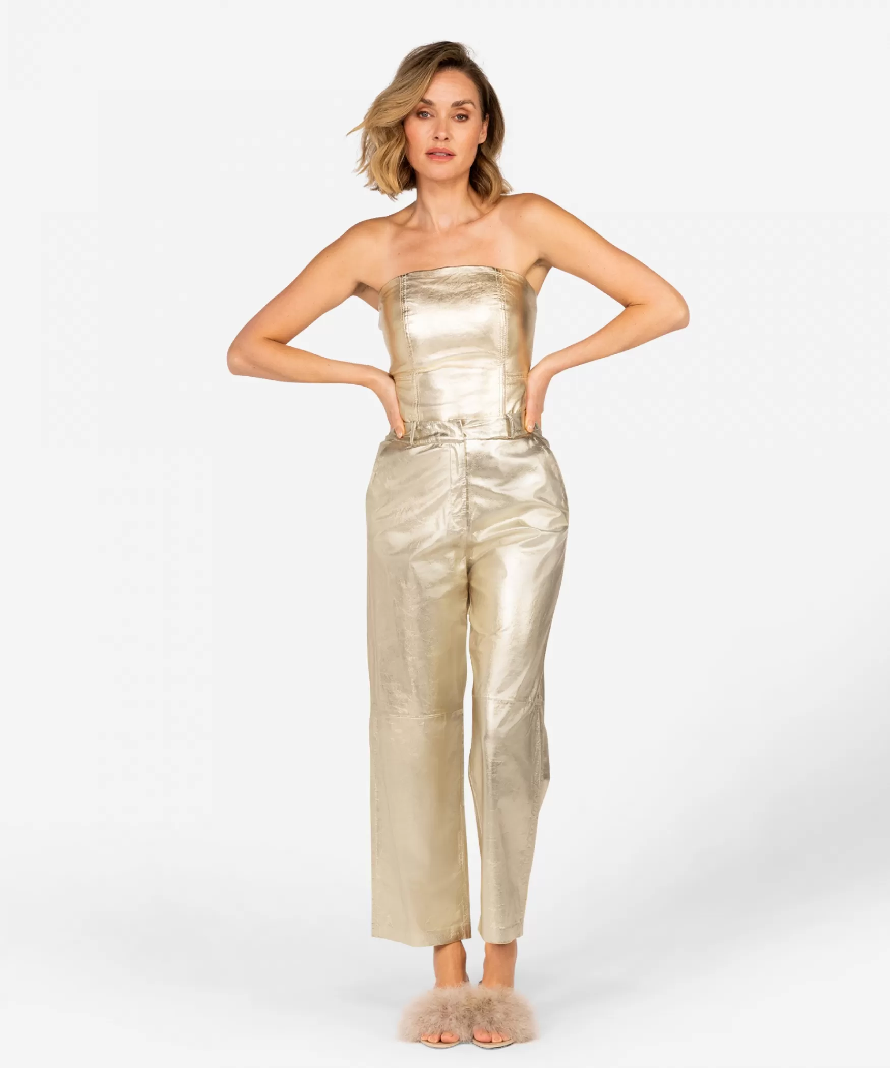 IBANA Perfecta Metallic | Soft gold< High Waist | Wide Fit