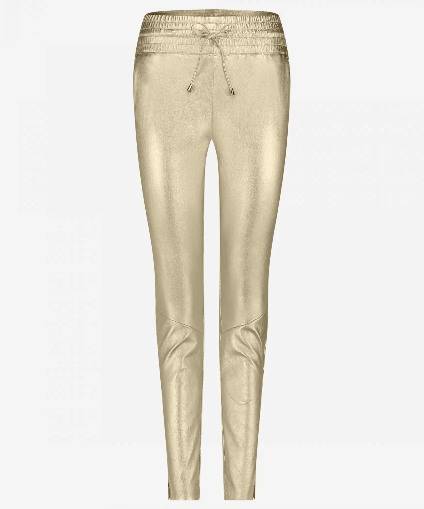 IBANA Poggy Metallic | Soft gold< High Waist | Leren Broeken