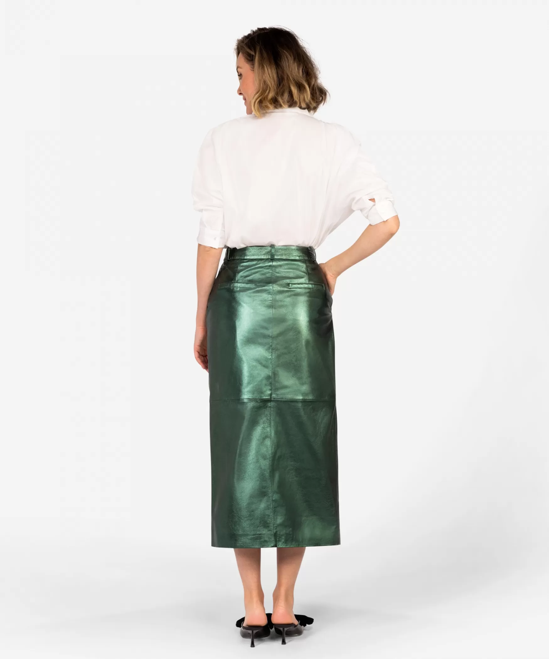 IBANA Steva Metallic | Shagreen< Maxi Shorts En Rokken | Leren Shorts En Rokken